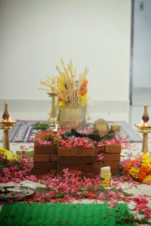 New home pooja family portrait Thirukadaiyur