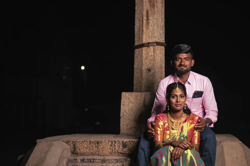 Couple in traditional attire portrait